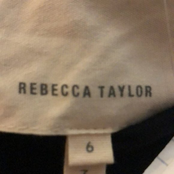 REBECCA TAYLOR Black Bomber Style Jacket, Ruffle Peplum, 6 - Picture 6 of 7